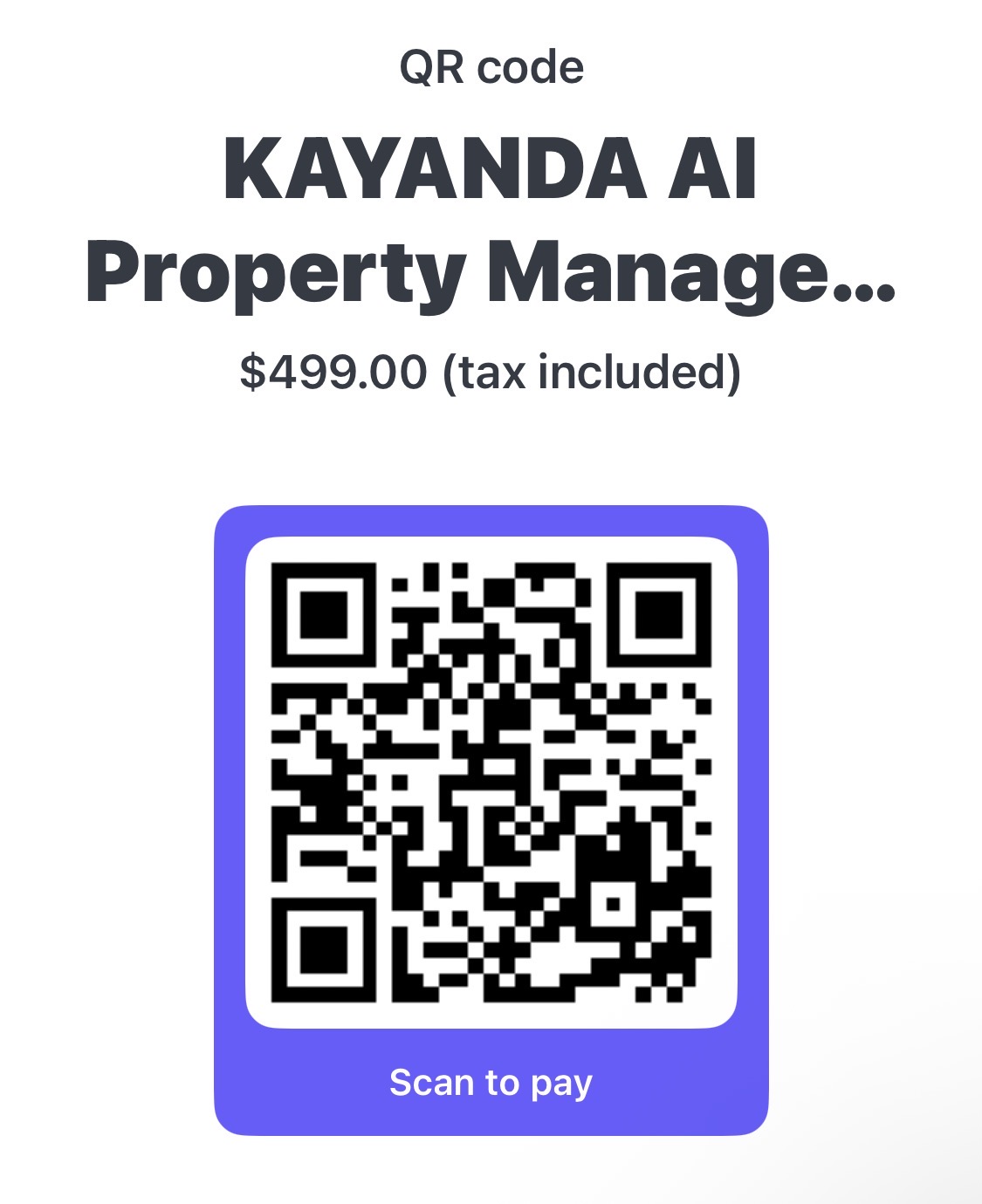 Scan to subscribe $499/month